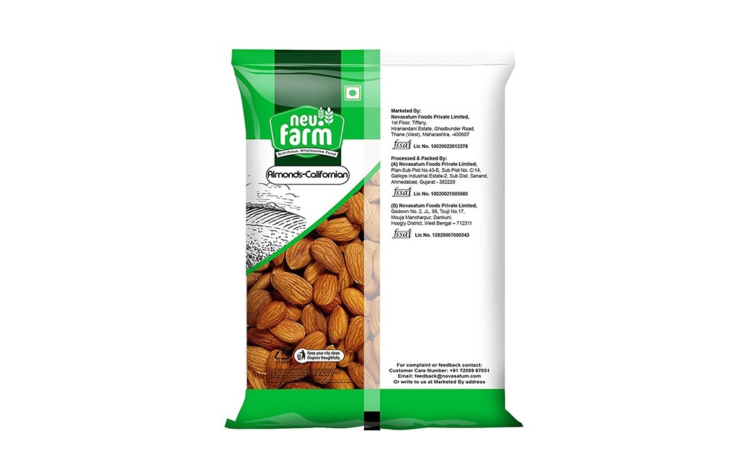 Neu.Farm Almonds Californian    Pack  500 grams